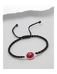 Evil Eye Glass Bracelet In Sterling Silver
