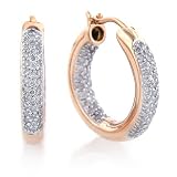 14K Rose Gold 1.02 Carat Diamond Hoop Earrinsg