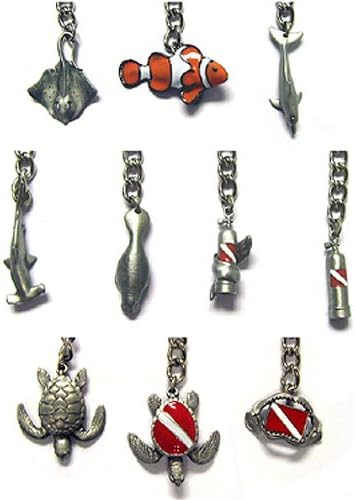 Quality, Realistic and Life-like Key Chain - Dolphin, Shark, Manatee, Sea Turtle, Stingray, Moray Eel, Scuba Tank, scuba dive diving diver key chain scuba gear dive gear hammerhead shark teeth jaws ocean sea clown fish dive flag