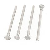 uxcell　研削ニードル　グラインド針　ダイヤモンド　メタル　シルバートーン　円筒形　4個