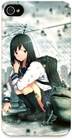 Christmas Day's Gift- New Arrival Cover Case With Nice Design For Iphone 4/4s- Rain School Uniforms Skirts Socks Shoes Black Eyes Frogs Statues Umbrellas Anime Girls Sailor Uniforms Black Hair Skies