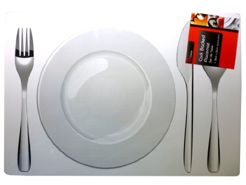 Imagen principal de Corcho respaldada por Placemat de 38x26 cm - plato, tenedor, cuchara, cuchillo (Modern)