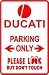  : DUCATI PARKING ONLY italian bike street sign