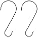 RuiLing 2-Pack 12 Inch Black Coating Metal Tree Branch Hook/Garden Hooks/S Hooks for Hanging Plants, Bird Feeders, Baskets, Lanterns and Ornaments, and More.
