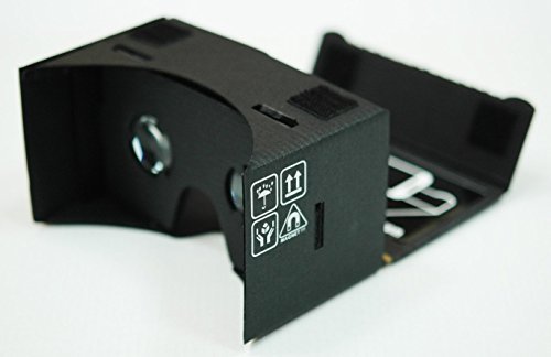 Google Cardboard @ 45mm Focal Length Virtual Reality Google Cardboard with Printed Instructions and Easy to Follow Numbered Tabs (WITH NFC and FREE HEAD-STRAP) Black