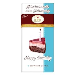 Confiserie Heidel Gru�schokolade "Gl�ckw�nsche zum Geburtstag", inklusive Gru�karte, 2er Pack (2 x 100 g Packung)