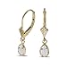14k Yellow Gold Pear White Topaz Bezel Lever-back title=