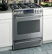 GE Cafe Series: C2S980SEMSS 30'' Dual Range with 5 Sealed Burners, Non-Stick Griddle, 5.0 cu
