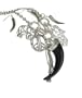 Silver Horn Elephant Peace Hand of God Fashion Necklace Earring Set Jewelry 34"