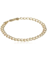 Goldtone Finish Silver Double Link Chain Bracelet
