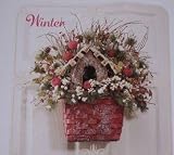 Winter Birdhouse w/ Pinecones Hanging Basket Heartfelt by Valerie Parr Hill