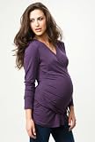 Crave Maternity Plum Ruched Side Top, Size 10