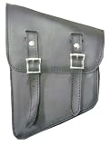 Rigid and Softail Black Leather Left Side Solo Saddlebag -Frontiercycle(Free U.S. Shipping)