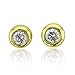 10k Yellow Gold Round Brilliant Cut Diamond Stud title=