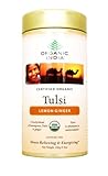IMAGE OF Mercola Tulsi Loose Lemon Ginger Tea Leaves 3.5 oz per tin, 4 tins