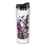 Tree-Free Greetings TT01585 Amy Brown Fantasy 18-8 Double Wall Stainless Artful Tumbler, 14-Ounce, The Staring Contest Fairy and Dragon