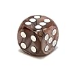 16mm 6-sided Round Cornered Marble Dice, Brown with White