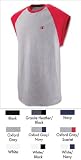 Champion Mens Jersey Cap Sleeve Raglan Tee Oxford GrayNavy Large