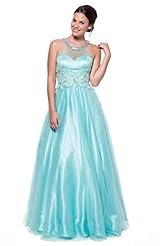 Polyester/Tulle Halter Sleeveless Beaded Evening Dress/Prom Dress/Party Dress/Wedding Dress 