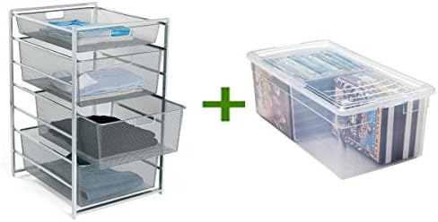 elfa Mesh Start-A-Stack White, Media Box Clear