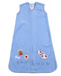 HALO SleepSack Applique Micro-Fleece Wearable Blanket, Blue Dog, Small