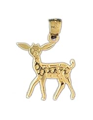 Dazzlers Solid 14k Gold Gazelle Charm Pendant Available in three colors from jewelsberry (weights: 0.9 grams only)