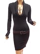 Patty Women Sexy Drape Cowl Neck Long Sleeve Party Knit Dress