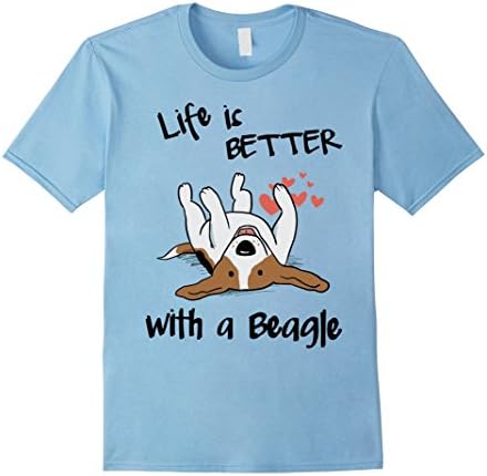 Men's Beagle T-Shirt, Life's better with a Beagle 2XL Baby Blue