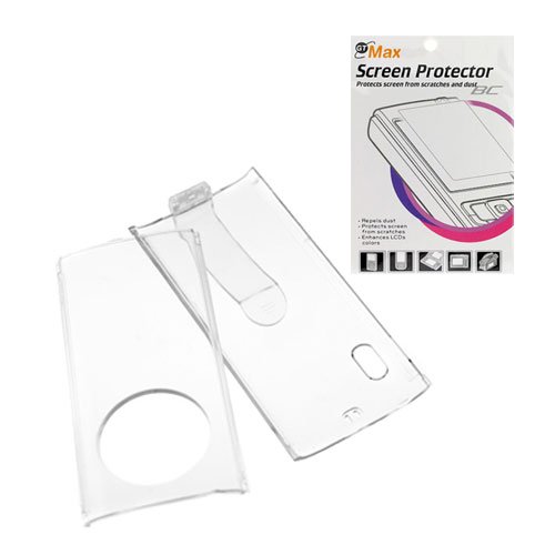 GTMax Crystal Clear Hard Cover Case w Clip + LCD Screen Protector for Apple iPod Nano 5th Generation