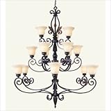 IMAGE OF Tuscany Fifteen Light Chandelier in Copper Bronze with Aged Gold Leaves