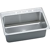 Elkay DLR312210PD1 18 Gauge Stainless Steel 31 x 22 x 10.125 Single Bowl Top Mount Kitchen Sink Kit 