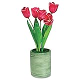 Baumgartens Artificial Red Dutch Tulips In A Green Terra Cotta Pot 15in Ove ....