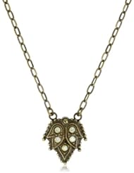 Sorrelli "Water Lily" Crystal Accent Delicate Leaf Gold-Tone Pendant Necklace