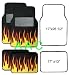 A Set of 4 Universal Fit Fire Flame Carpet Floor Mats for Cars / Truck - Black Yellow