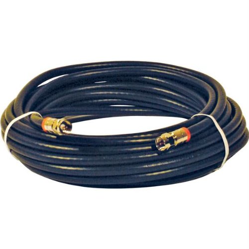 25FT F-f RG6 Quad Ptch Cable Blk Premium Retail Blister Pack