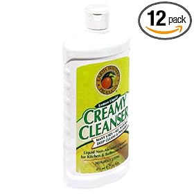 Earth Friendly Products Creamy Cleanser , Liquid Non-Abrasive Cleaner, 16 Ounces (Pack of 12)