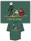 Dog Pee - Life is Crap T-shirt Short Sleeved 100% Cotton