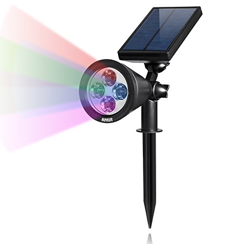 Amir LED Solar Outdoor Spotlight Wall Light (Changing Color)