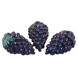Sculpted Grape Design Candles - Set of 3 by 