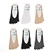 6 Pairs Cotton No-show Toe Socks With Silicone Heel-Grip