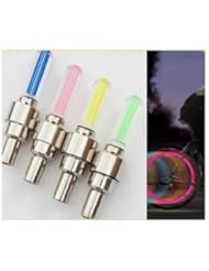 Automotive Parts and Accessories: SODIAL- 2 PCS Red LED Flash Tyre Wheel Valve Cap Light for Car Bike bicycle Motorbicycle Wheel Light Tire Light - SODIAL