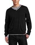IMAGE OF Joseph Abboud Men's Long Sleeve V-neck Sweater, Charcoal, Medium