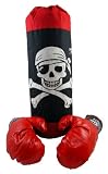 Pirate Knock Out Boxing Set for Kids with 20 Punching Bag and Padded Boxing Gloves