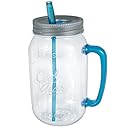 Cool Gear Handle Mason Jar Water Bottle, 63 oz, Blue