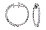 14K White Gold Diamond Hoop Earrings, 0.56 CTW