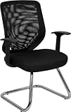 Black Mesh Back Office Side Chair with Mesh Fabric Seat [LF-W953-BK-GG]
