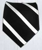 100% Silk Woven Black Striped Tie