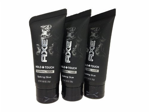 Axe Hold + Touch Normal Hair Spiking Glue Travel Size 0.65 Oz (3 Pack)