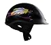 DOT Outlaw Gloss Black with Floating Feather Half Helmet
