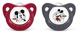 NUK 10176032 - Silikon Beruhigungssauger (Schnuller) Disney Mickey Gr. 2, von 6 bis 18 Monate, 2 Stück, Farbe nicht frei wählbar